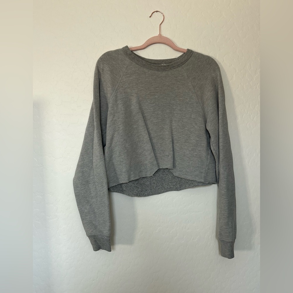 Bella Canvas Heather Gray Women's Cropped Sweatshirt